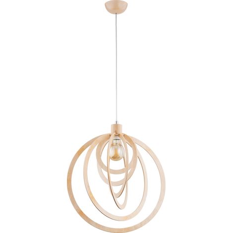 Suspension scandinave bois clair E27 15W Alfa Monada (1/3)