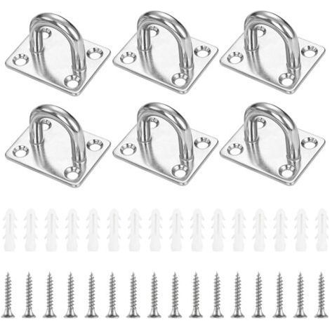 6 Pack M6 Stainless Steel Lashing Eyelet, Eye Plate with Eyelet, Eye Plate with Eyelet, Hook for Punching Bag, Shade Sail (1/5)