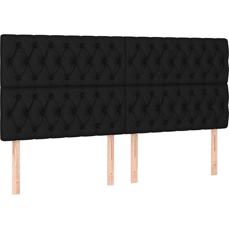 Maison Exclusive - Cabecero de cama de tela negro 200x7x118/128 c (1/5)
