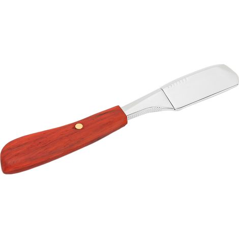 Porte-lame de rasoir droit en bois pour barbier, vintage avec manche argenté brillant (1/5)