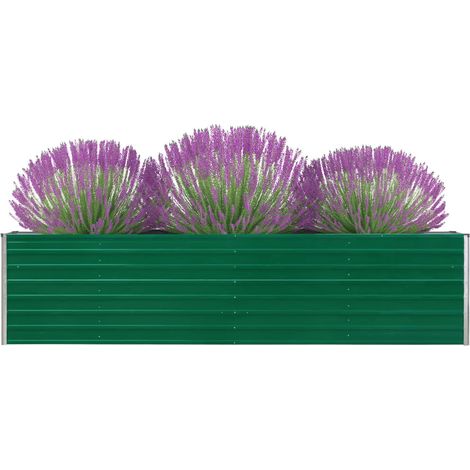 Bac à fleurs - Jardinière pour extérieur/intérieur jardin terrasse balcon - 320x40x77 cm Acier galvanisé Vert Chic-440736 (1/5)