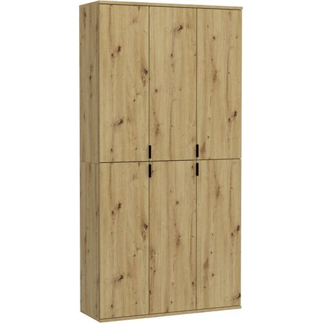 Armadio BODITE – 6 porte – Rovere chiaro – Stile classico e spazioso