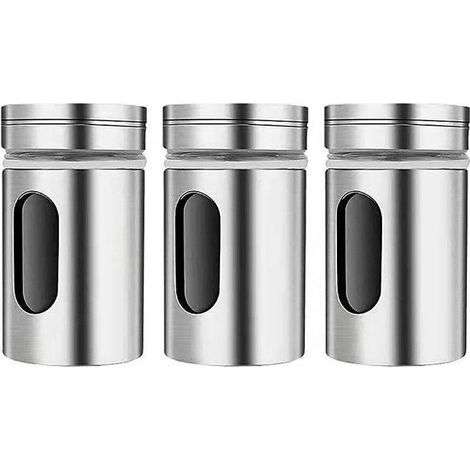 3-teiliges Gewürzstreuer-Set, Gewürzglas, Gewürzglas aus Edelstahl, Mini-Gewürzflasche aus Glas, Gewürzbehälter, o (1/5)