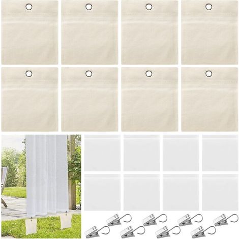 Lot de 8 sacs de poids pour rideaux extérieurs, sacs de poids portables pour tonnelle, avec pinces en métal, rideau d'extérieur, sac de sable pour pavillon, draps, cabane, gazebo, tentes (1/5)