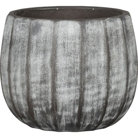 Scheurich Runa, pot de fleurs en céramique, couleur: Washed Grey, 22,57 cm de diamètre, 19,5 cm de hauteur, 13 l de vol.
