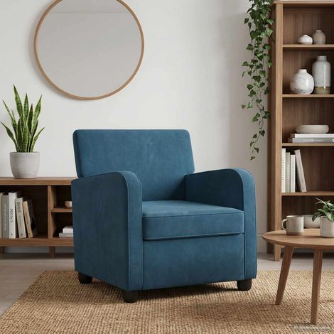 vidaXL Fauteuil Bleu Velours (1/5)