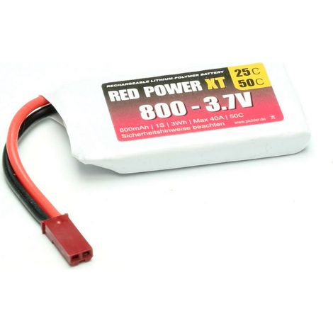 Red Power Modellbau-Akkupack (LiPo) 3.7 V 800 mAh 25 C Softcase JST, BEC