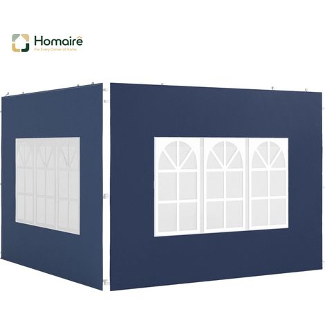 HOMAIRE 2e Set de parois latérales pour pavillon 3x3 3x6 étanches avec fenêtres bleu