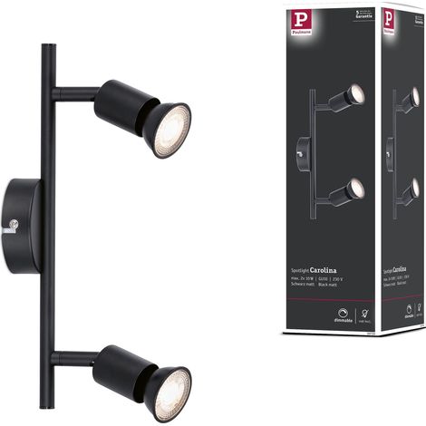 projecteur Carolina 2 flammes max. 2x10 watts plafonnier Noir mat spot Métal GU10 (1/5)