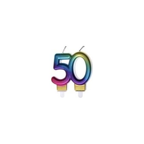 vela de cumpleaños de 50 colores