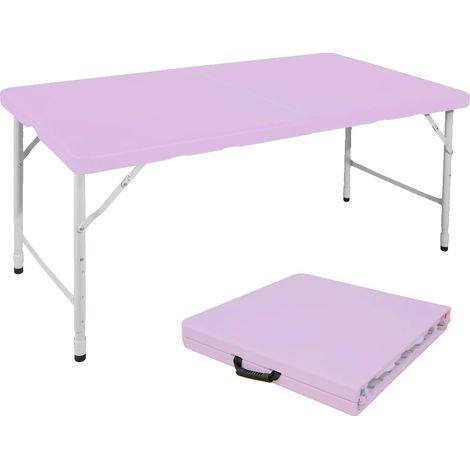 Table pliante, hauteur réglable, design robuste, Violet (1/2)