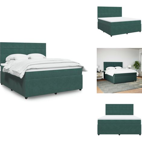 Sommier à lattes de lit et matelas Vert foncé 180x200cm Velours - Sommier À Lattes De Lit - Sommiers À Lattes De Lit - Lit - Meuble De Chambre À Coucher (1/5)