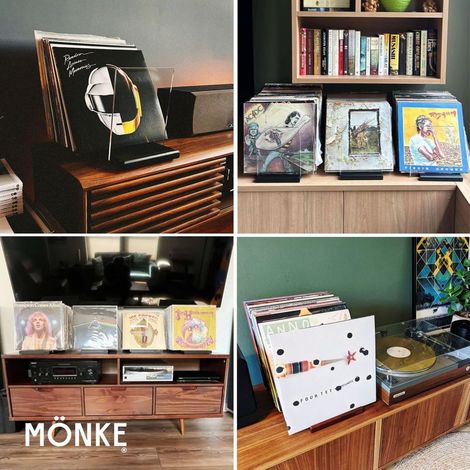Schallplattenaufbewahrung – Minimalistisches Design – Platz für 60 LPs – Passt zu jeder Einrichtung (Braun) (1/5)