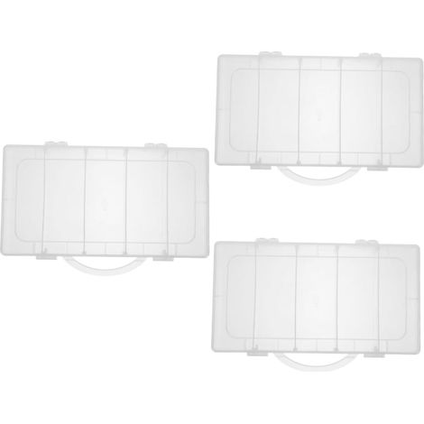 3 Pièces Mini Boîte de Rangement Transparente Multi Fonctions avec Couvercle pour Petits Articles (1/5)