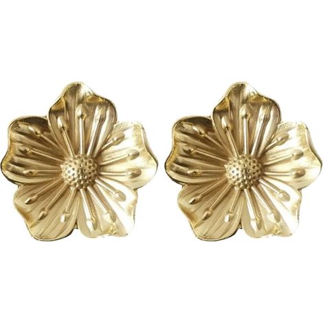 boutons de porte dorés en forme de fleur pour tiroirs de
