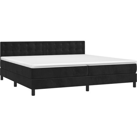 Boxspringbett mit Matratze Schwarz 200x200 cm Samt vidaXL