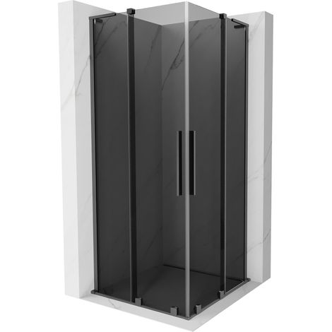 Cabine de douche coulissante Mexen Velar L Duo 90 x 90 cm, graphite, gun metal - 871-090-090-02-43-95 (1/5)