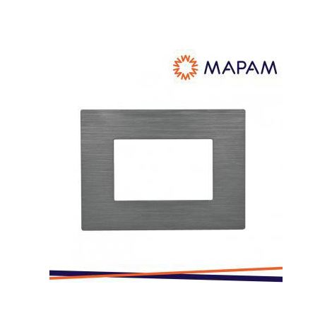 PLACCA TECNOPOLIMERO SPAZZOLATO 8003SL-8 T1-ART 3P GRIGIO