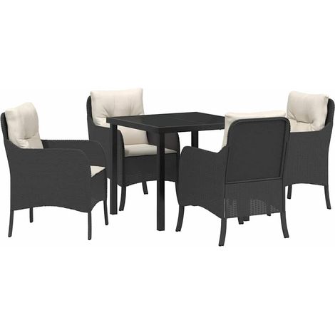 Maison Exclusive - Conjunto de Comedor de Jardín 5 uds. Negro rat (1/5)