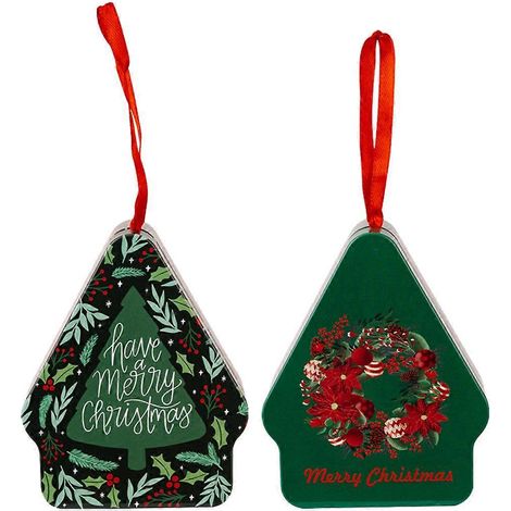 Lot de 2 boîtes en fer-blanc sur le thème de Noël, boîtes à biscuits et bonbons, boîtes cadeaux-10X8X4CM