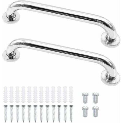 Barre d'Appui en Acier Inox Antidérapant, 2pcs Barre d’appui de Salle de Bain Barres de Sécurité Murale (1/4)