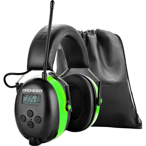 033 Bluetooth Casque Anti Bruit avec FM/AM Radio, Protection Auditive Chargeable avec Technologie BT 5.4, SNR 31 dB/NRR 25dB pour Debroussailleuse, Chantier, Atelier, Jardin et Tonte (1/2)