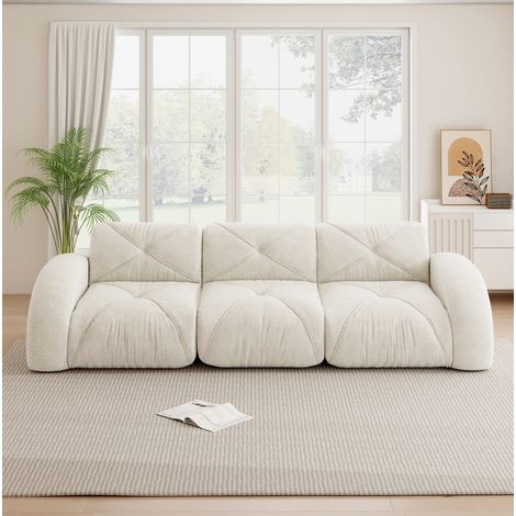 canape 3 places modulable chenille beige clair OKMYHOME (1/5)