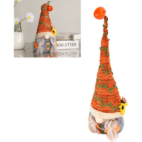 Kürbis-Sonnenblume, gesichtslose Puppe, Zwergenornament, Schaufenster, Erntedankfest, Elfenzopf (1/5)