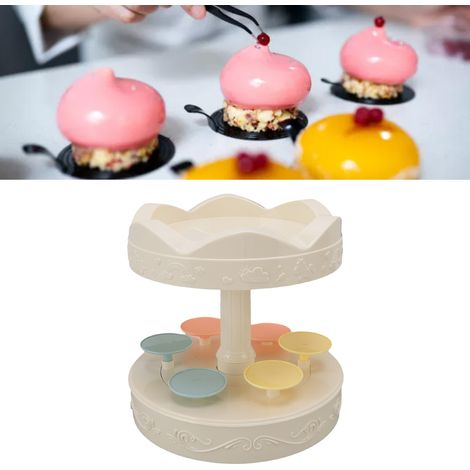 Machine à desserts à double étage avec carrousel musical, machine à cupcakes rotative à double étage, table à desserts automatique avec carrousel, présentoir à gâteaux, machine à macarons (1/5)