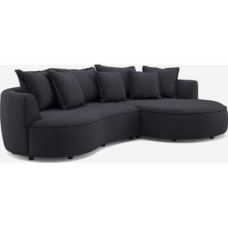 3-Sitzer Sofa Samt mit linker Ottomane Design Marmolada - Dunkel Grau (1/5)