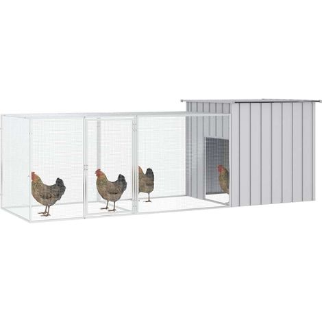 Maison Exclusive - Gabbia per Polli Grigia 300x91x100 cm Acciaio Zincato (1/5)