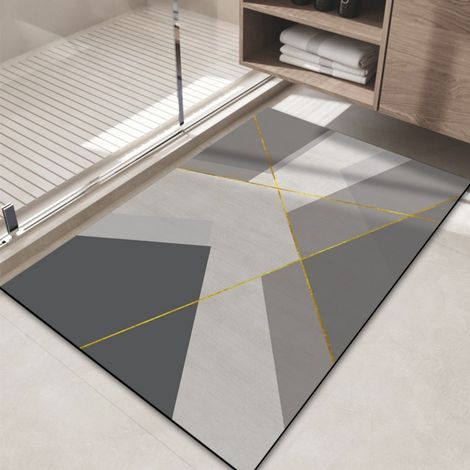 LAN Boue de diatomées 40 x 60 cm Tapis de sol en terre de diatomées, tapis antidérapant pour salle de bain, tapis absorbant et à séchage rapide pour l'entrée des toilettes (1/4)