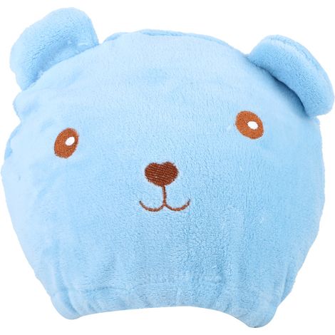 Turban Séchant Cheveux Microfibre Absorbant Rapide Chapeau Douche Élastique Confortable Bleu 26x23cm Serviette Bain (1/5)