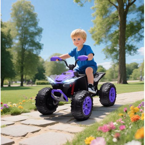 Quad eléctrico infantil 24V, 4 ruedas, 2 motores, 4 a 6,5 km/h, USB y MP3, violeta OKMYHOME (1/5)