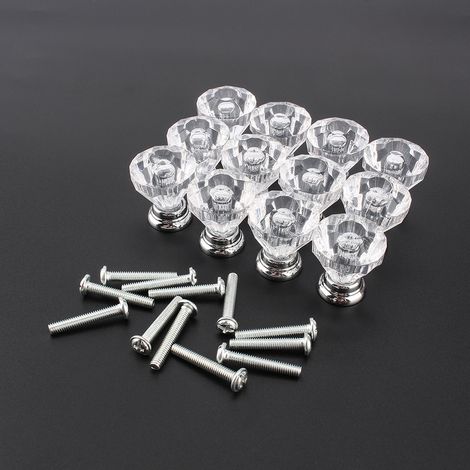 Poignée de tiroir/porte de meuble en verre cristal à 12 diamants (1/5)