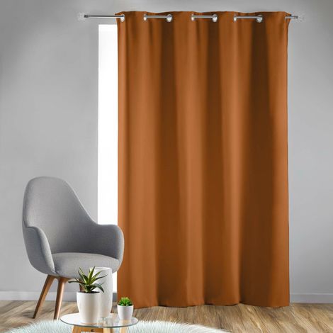 Rideau occultant uni à œillets 135x240 cm – Camel – Isolation lumière