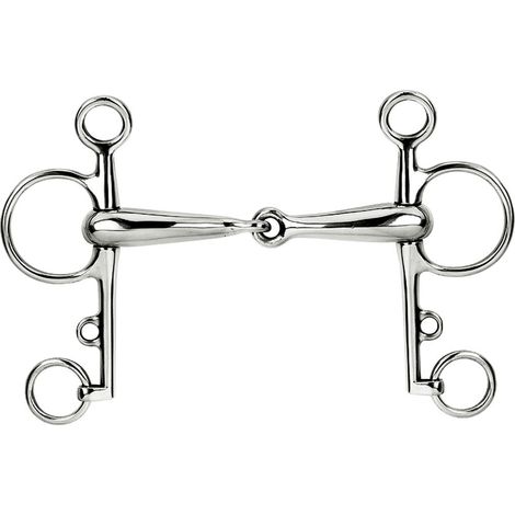 14,5 cm: Morso pelham snodato in inox vuoto 20 mm