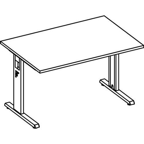 Schreibtisch Bela H650-850xB1200xT800mm Nussbaumdekor gerade Form C-Fuß (1/2)