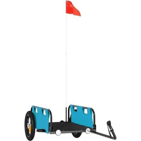 Remorque à vélo en tissu Oxford bleu et en fer