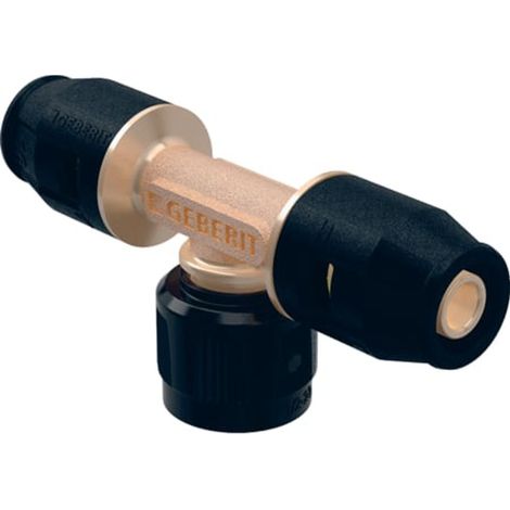 Geberit PushFit Raccordo a T di transizione con MasterFix, passaggio, DN 12 / 15 / 12, 650.504.00.1