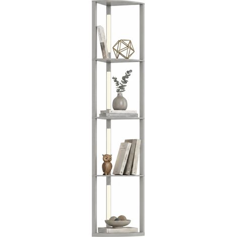HOMCOM Corner Floor Lamp with Warm White LED Light, Grey (1/5)