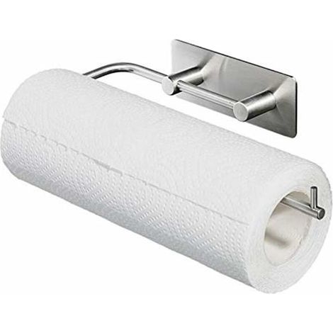 Porte Rouleau Papier, Dérouleur Support pour Sopalin Papier Essuie-Tout, sans Perçage sur Mur Support de Papier en Acier Inoxydable Adhésif 3M Autocollante pour Cuisine Toilettes Bains-Fei Yu (1/5)