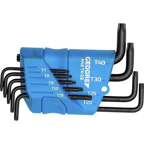 H 43 TX-09 Set di cacciaviti angolari con supporto 9 pezzi TX T7-T40