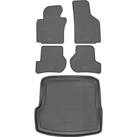 SET di tappetini in gomma per auto e tappetino per bagagliaio per Skoda Octavia II Liftback dal 2004 al 2013 (1/5)
