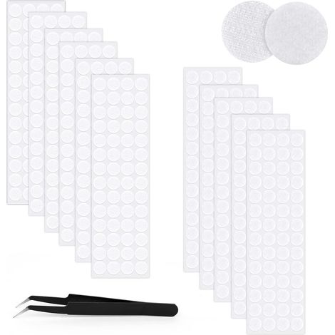Scratch Autocollant Rond, 280 Paires Pastille Scratch Autocollant Crochets et Boucles, 20mm Blanc Double Face Rond Pastille Adhesive Collant Point, pour DIY, Artisanat etc (1/5)