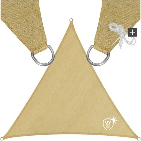 Triangular shade sail, Oxford fabric, sand yellow, 2M×2M×2M (1/5)