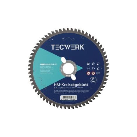 Lame de scie circulaire à onglet AD 305mm D.96 HLTCG Largeur de coupe 2,8mm TECWERK (1/3)