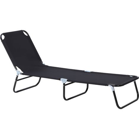 Chaise longue de jardin, dossier réglable, transat, chaise longue de détente, chaise longue de camping pour jardin ou balcon, 188 x 56 x 28 cm (1/5)