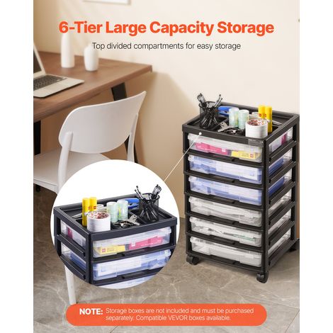 Chariot de Rangement pour Scrapbooking Multifonctionnel, Organisateur de Bureau à 6 Niveaux, Tour de Rangement avec Cadre Uniquemen… (1/5)