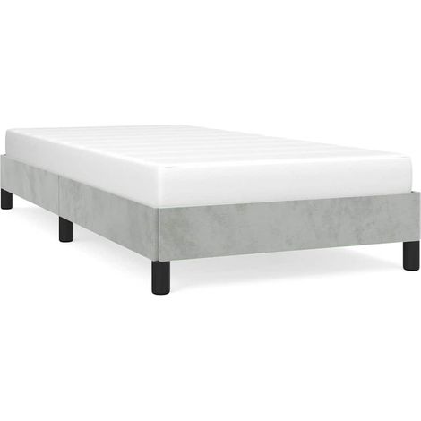 Bed Frame without Mattress Light Grey 100x203 cm Twin XL Velvet vidaXL (1/5)